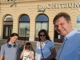 Family selfie — Budapest, Tue 4 Aug evening